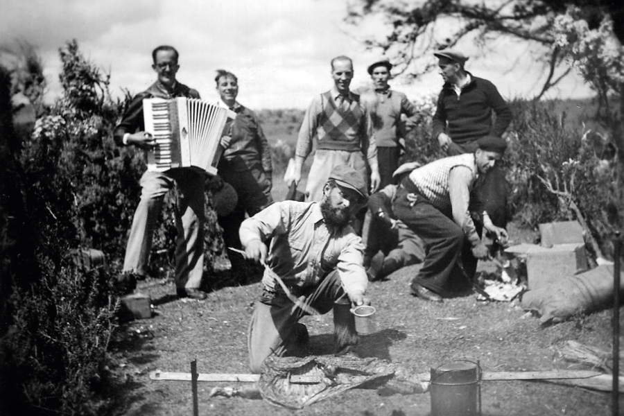 Historical migration journey of the Kusanović family from Brač Island vineyards in Croatia to Punta Arenas, Chile, showing Dalmatian grapevines, phylloxera devastation, and early 1900s frontier life in Patagonia.
