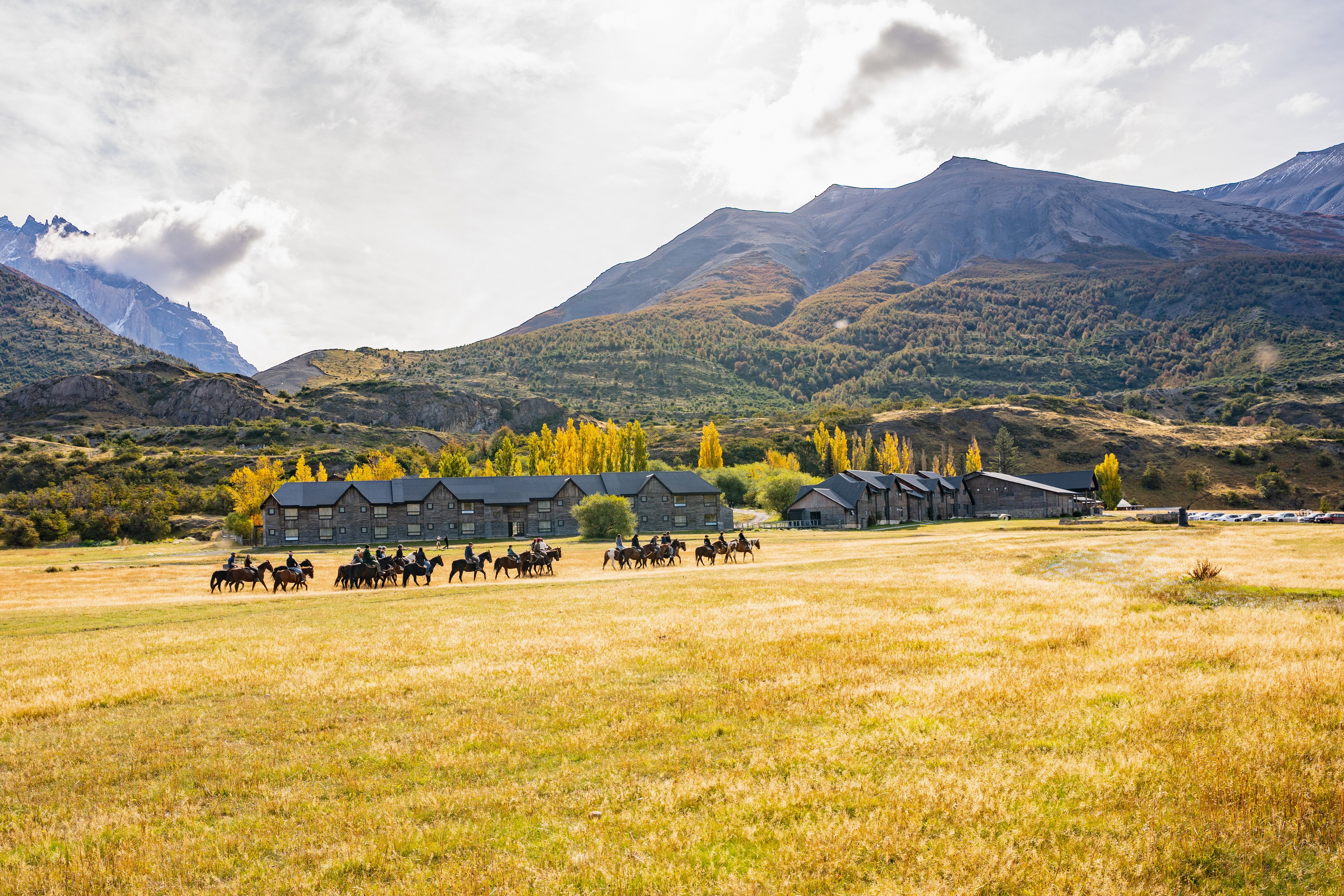 Las Torres Patagonia, the only Hotel inside Torres del Paine National Park in Chile, offering an all-inclusive experience with lodging, signature cuisine, guided excursions, and transportation for travelers seeking adventure and comfort.